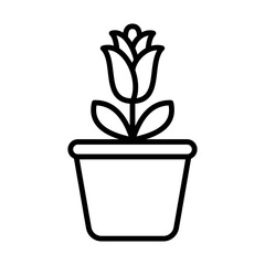 Rose, Tulip Flower Icon Logo Design Vector Template Illustration Sign And Symbol Pixels Perfect