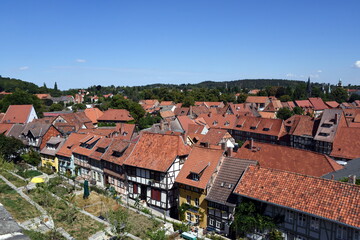 Fototapeta na wymiar Quedlinburg, Fachwerkhäuser auf dem Schlossberg