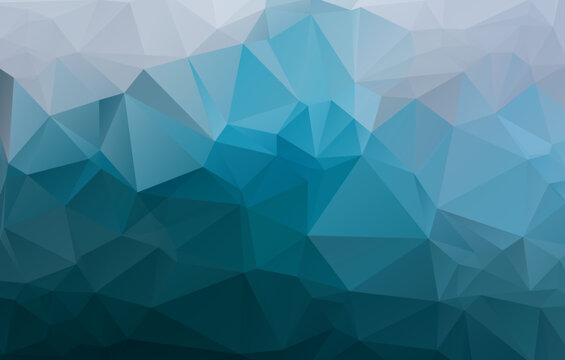 Winter blue triangles low poly grid abstract background. Geometric polygonal pattern