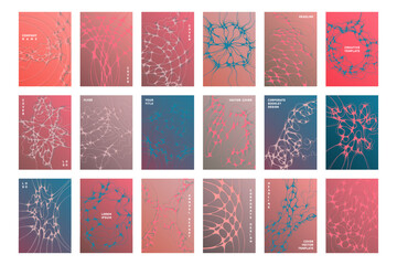 Biomedical brochure cover templates vector set.