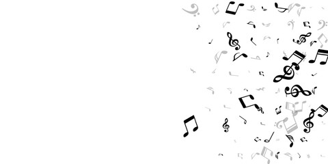 Music notes flying vector design. Melody