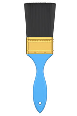 Paint bristle brush for repair work and construction on white background.