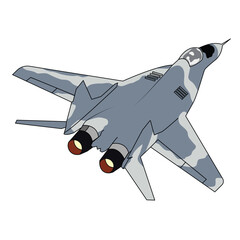 modern russian mig jet fighter illustration vector design - obrazy, fototapety, plakaty