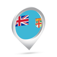 Fiji flag 3d pin icon