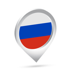 Russia flag 3d pin icon