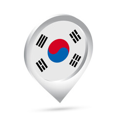 South Korea flag 3d pin icon