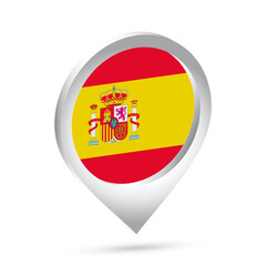 Spain flag 3d pin icon