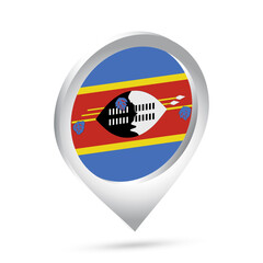 Swaziland flag 3d pin icon