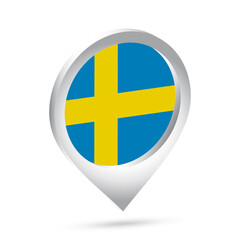 Sweden flag 3d pin icon