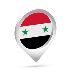 Syria flag 3d pin icon