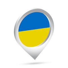 Ukraine flag 3d pin icon