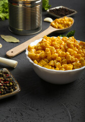 Canned corn, peas, beans