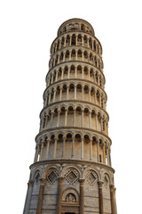 Fototapeta na wymiar Leaning tower of Pisa isolated on white background