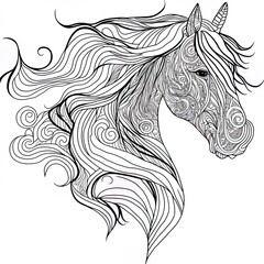 Hand drawn horse outline