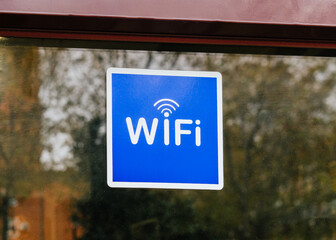 Fototapeta premium Wifi Sign On a Window