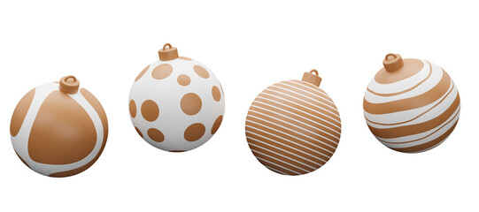 Christmas isolated golden luxury bauble ball 3d render illustration. Happy new year 3d render image of christmas holiday