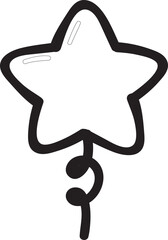 cute Christmas star decoration cartoon svg outline doodle hand drawing