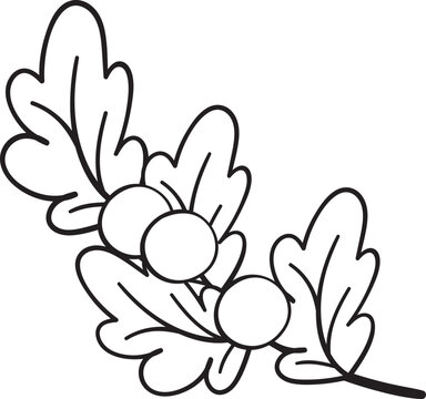 cute Christmas mistletoe cherry on leaves outline svg cartoon doodle hand drawn