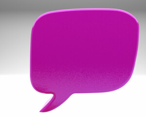 3D-Illustration purple speech balloon against gray background