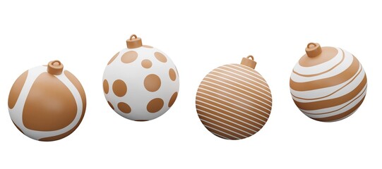 Christmas isolated golden luxury bauble ball 3d render illustration. Happy new year 3d render image of christmas holiday
