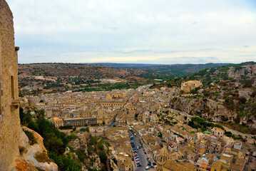 Fototapeta premium panorama of the historic center of Scicli Sicily Italy