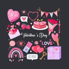 Valentine's day element collection. Vector illustration