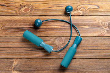 top view ropeless skipping rope for fitness horizontal composition - obrazy, fototapety, plakaty