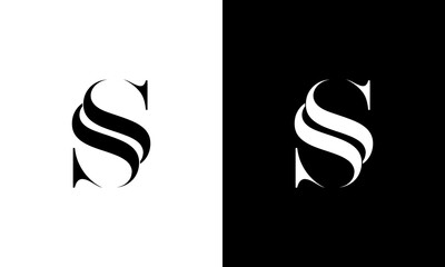 letter ss serif modern luxury logo design