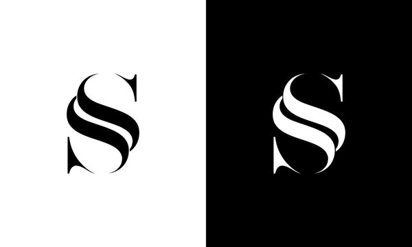 letter ss serif modern luxury logo design
