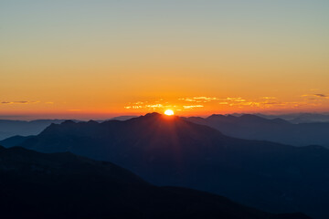 sunset over the mountains