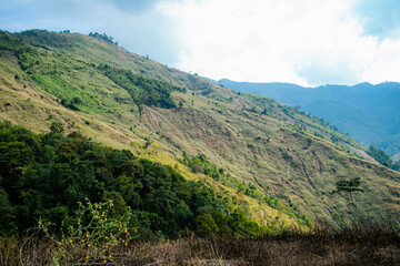 Fototapeta premium View of the nature trail on the mountain in Thailand