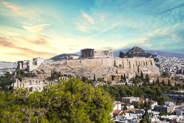 Fototapeta premium Beautiful view of the Acropolis and Erechtheion in Athens, Greece