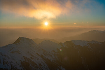 sunset in the mountains