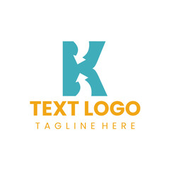 k letter logotype design arrow motive vector