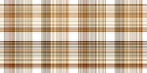 Woodland white tartan seamless border textile. Tonal autumnal forest plaid with organic texture. banner of orange stripe for rough washi tape.