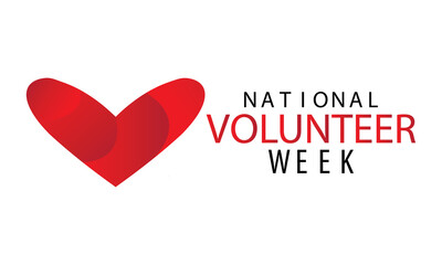 National volunteer month concept. Minimalistic horizontal template for posters, web banners, infographics template design.