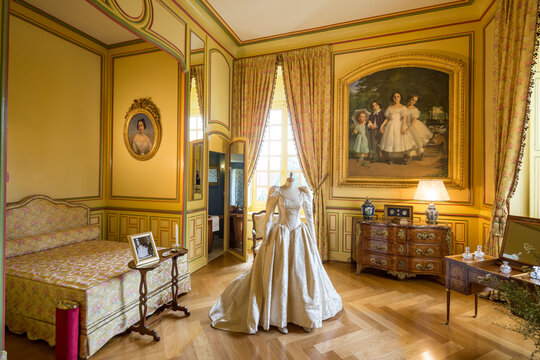 Cheverny France May 14th 2013 : Interior view of the stunning Chateau de Cheverny, one of the most fully furnished chateaux in the Loire valley