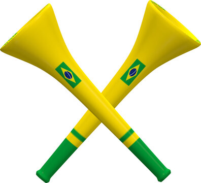 PAR VUVUZELA BRASIL PARA COPA DO MUNDO PAR DE CORNETAS 