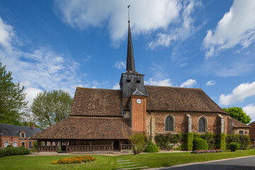 Fototapeta na wymiar Church at Souvigny-en-Sologne, a small village in the Loire valley, France