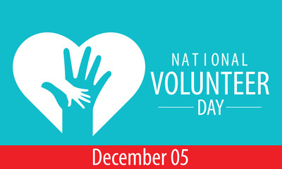 National volunteer month concept. Minimalistic horizontal template for posters, web banners, infographics template design.