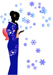 女性、着物、和服、ファッション