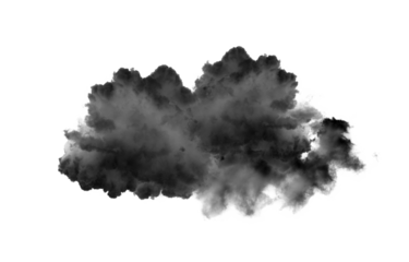 Black clouds or smoke isolated on transparent png
