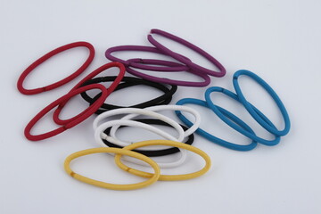 Fototapeta premium Oval hair ties in various colors