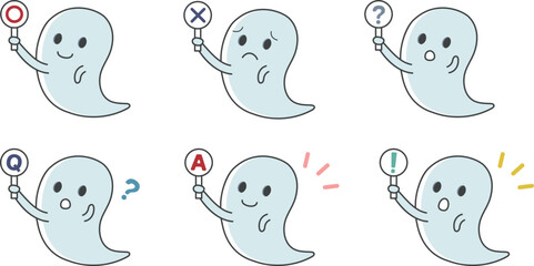 cute ghost  Q&A  かわいい おばけ イラスト