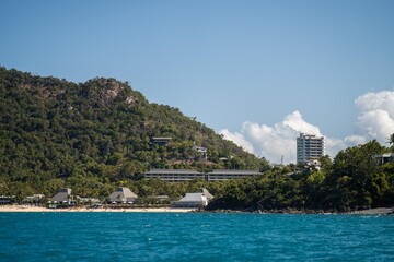Naklejka premium tropical islands and super yachts in queensland australia