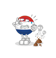 Netherlands with stinky waste illustration. character vector