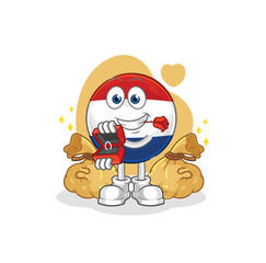 Netherlands propose with ring. cartoon mascot vector