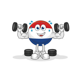 Fototapeta na wymiar Netherlands weight training illustration. character vector