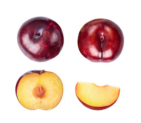 Plums isolated on transparent png