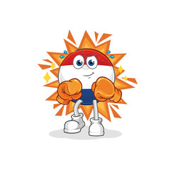 Netherlands boxer character. cartoon mascot vector